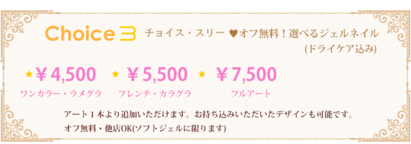 デザインをお選びいただける定額料金コースの【チョイス・スリー】